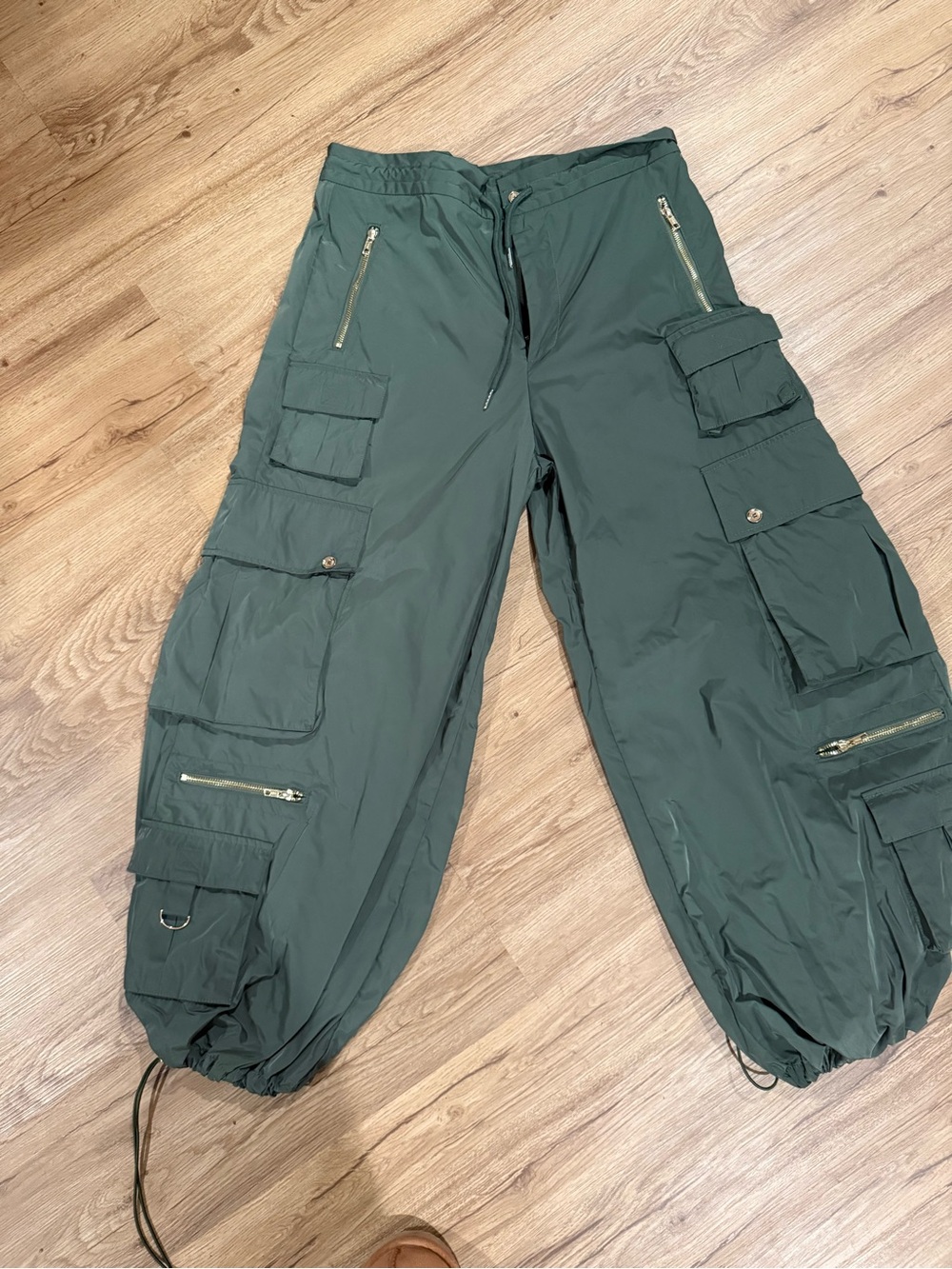 Cynthia Rowley Dark Green Cargo Jogger Pants